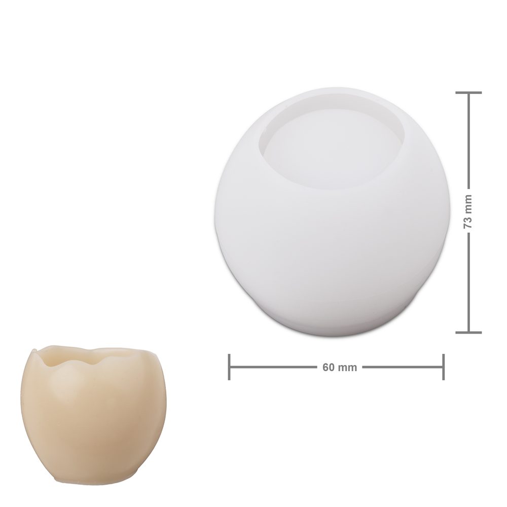 Manumi silikonová forma na odlévání kreativní hmoty 82 x 73 mm nádoba květináč ve tvaru vejce - 3 ks