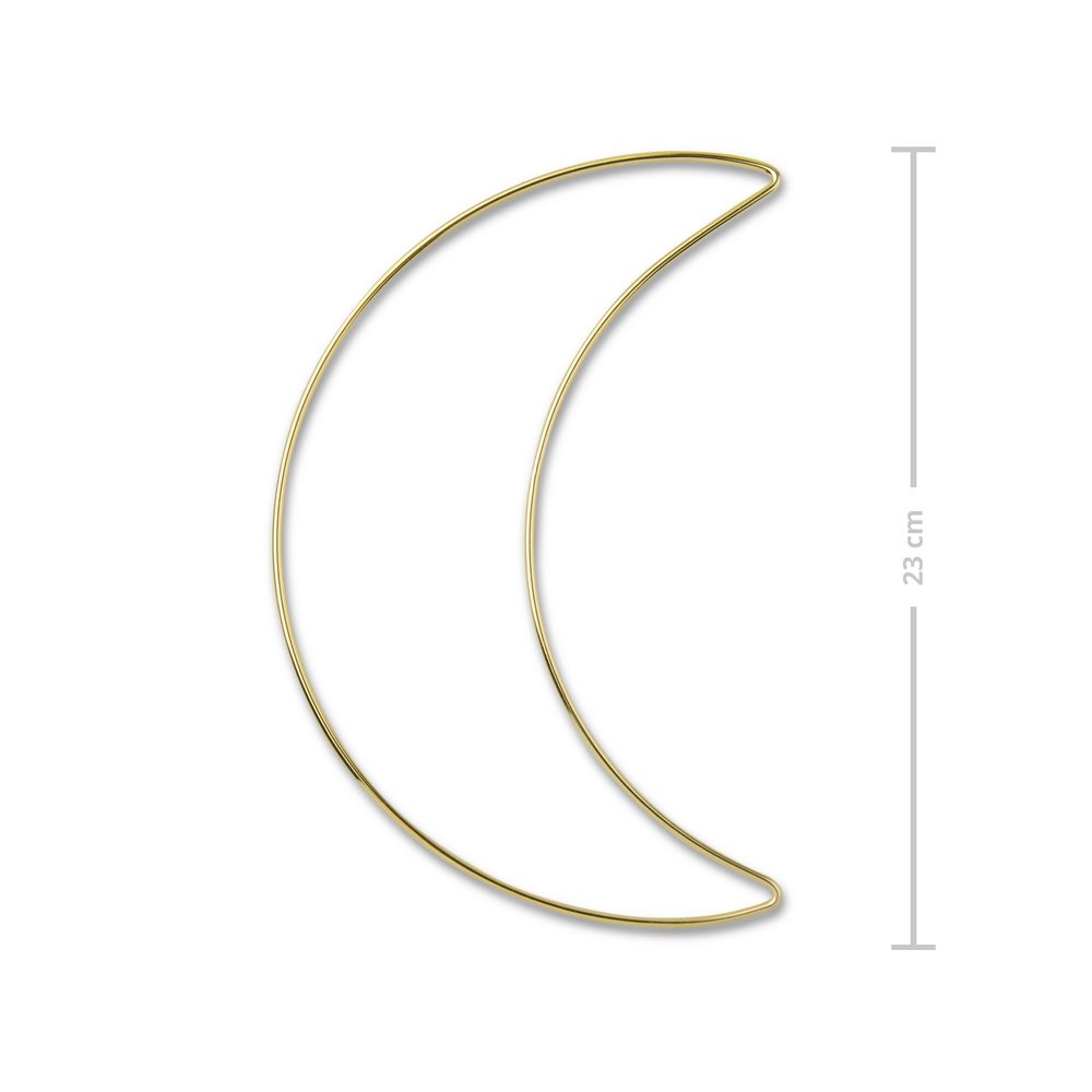 Kovový rám měsíc na macramé 23cm - 3 ks