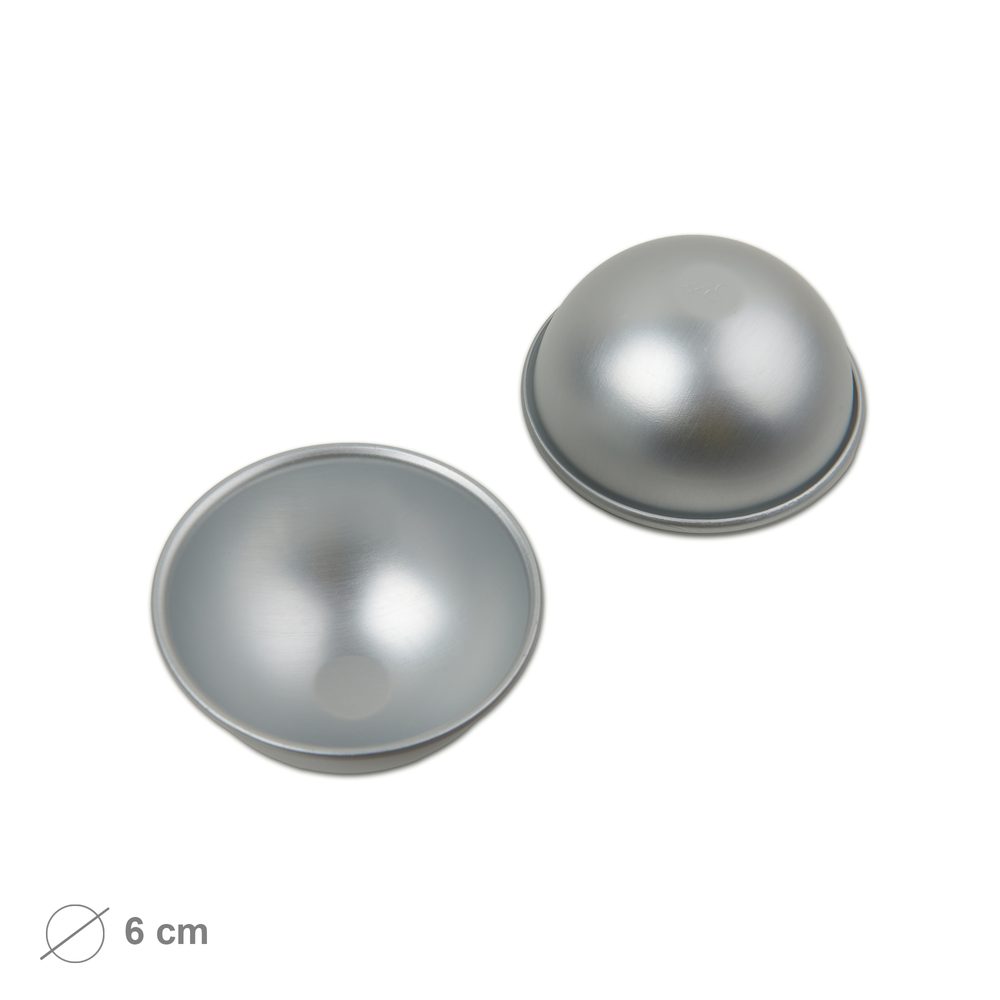 Manumi dvoudílná sada hliníkových forem na šumivé bomby ve tvaru koule ⌀6 cm - 3 sady