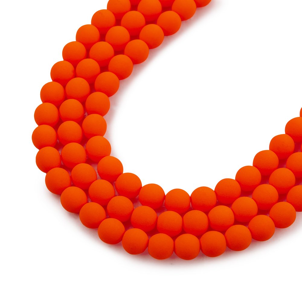 Estrela České mačkané korálky Estrela NEON 4 mm oranžové - 450 ks