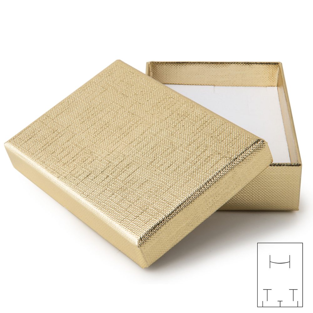 Dárková krabička na šperk zlatá 93x63x23mm - 10 ks