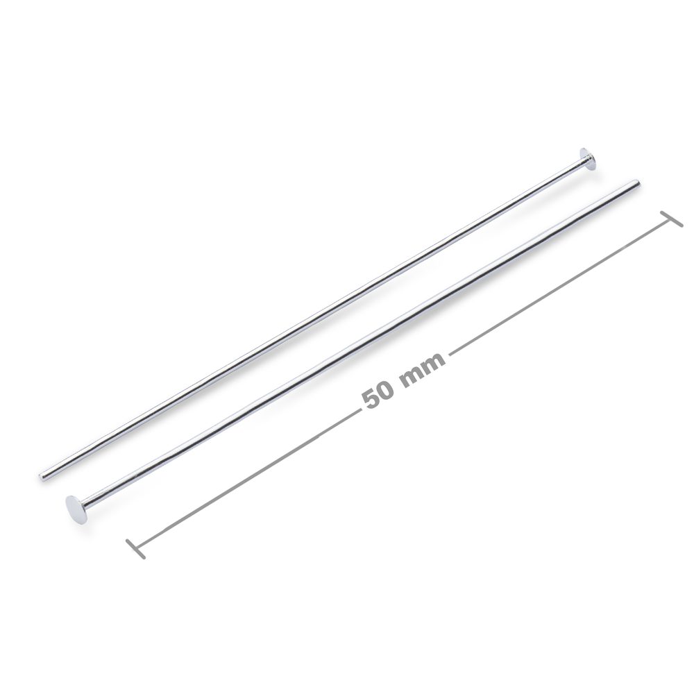 Ketlovací nýtové jehly 50 mm v barvě stříbra - 200 ks