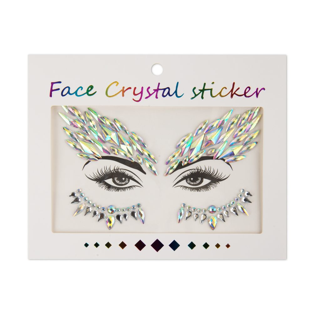 Samolepicí kamínky na obličej holografické - 3 ks