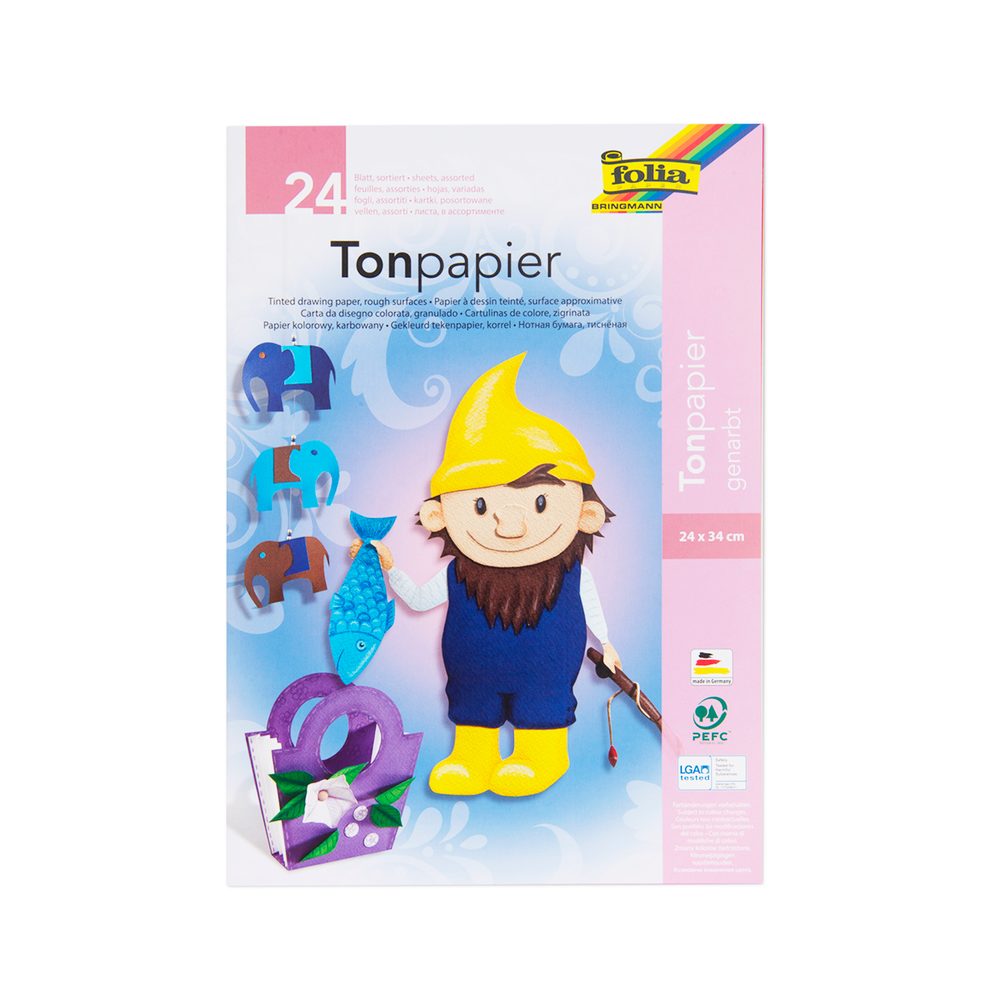 Sada barevných papírů s hrubým povrchem 24x34cm 24 listů 150g/m² - 3 balení