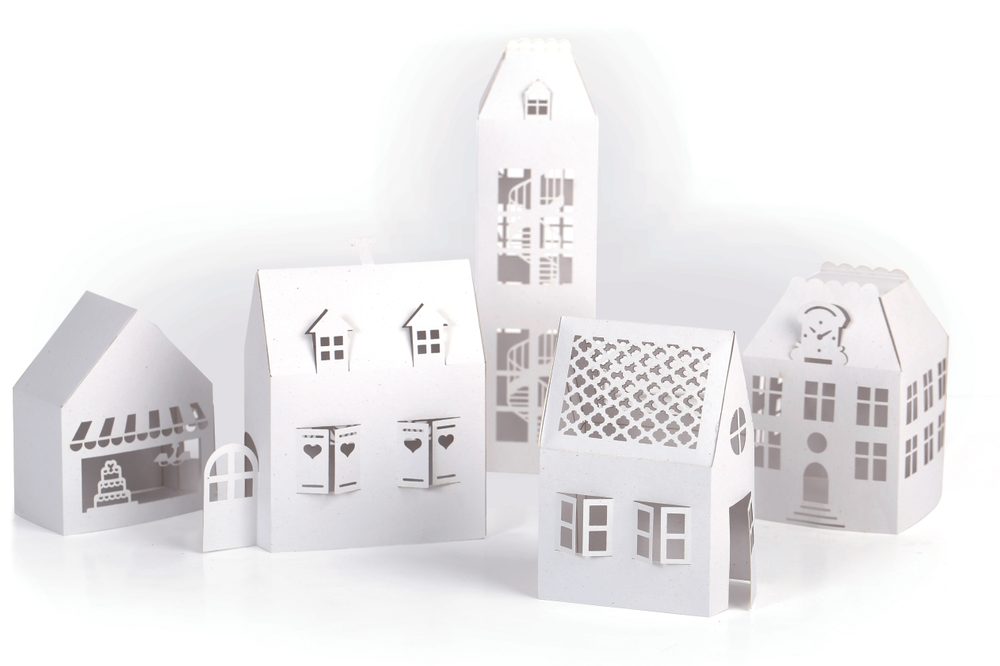 Sada domečků s vánoční tematikou 5ks - 3 sady
