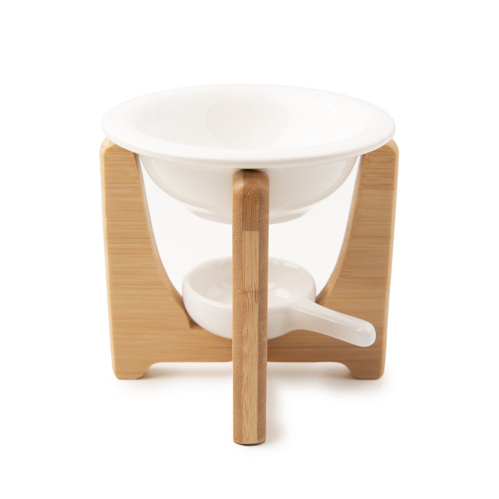 Aromalampa na vonné vosky s dřevěným podstavcem ve tvaru U - 3 ks