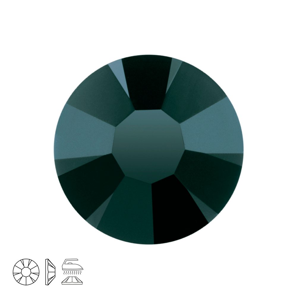 Preciosa MC nažehlovací šatonová růže MAXIMA SS20 Jet - 72 ks