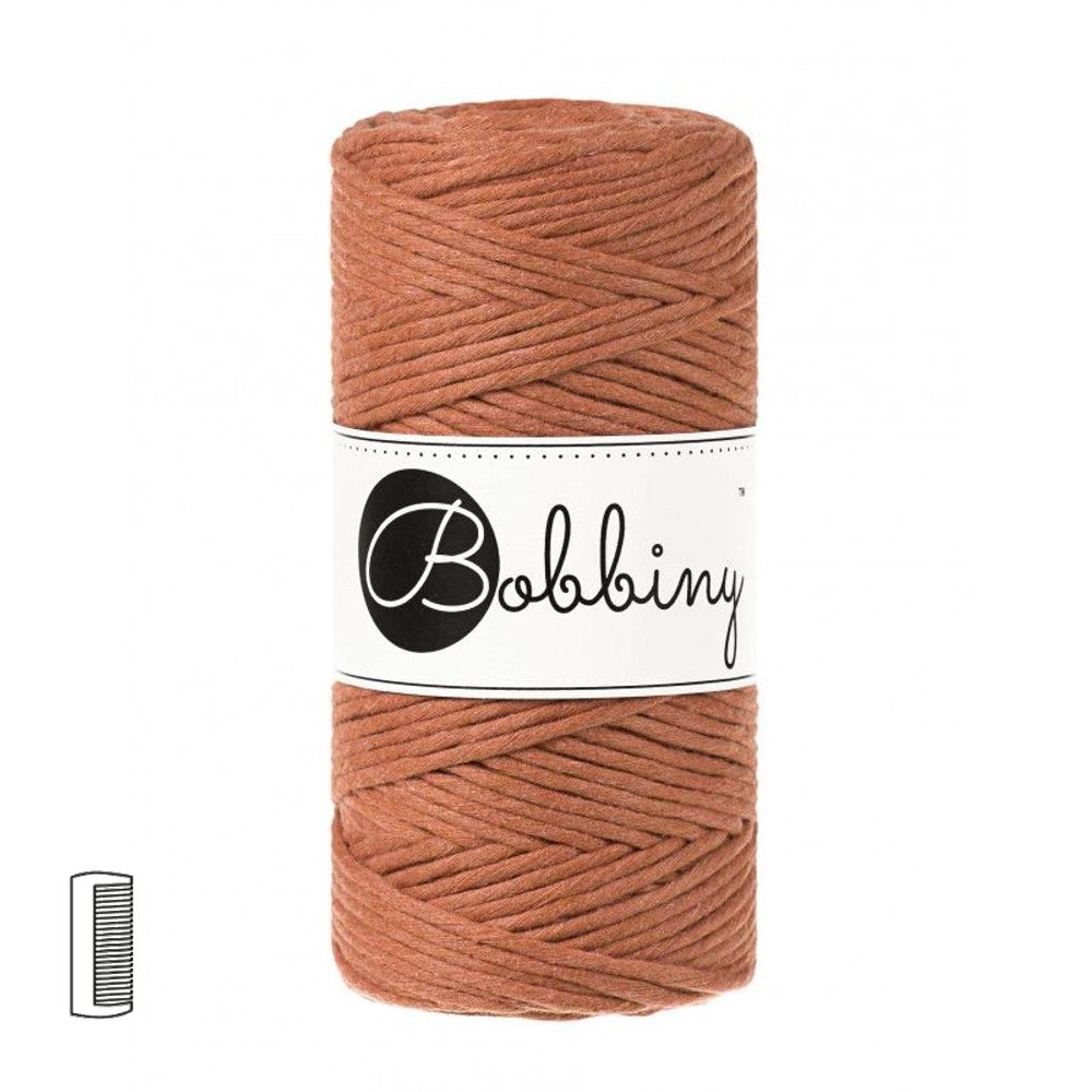Bobbiny Macramé příze Regular 3mm Terracota - 1 ks