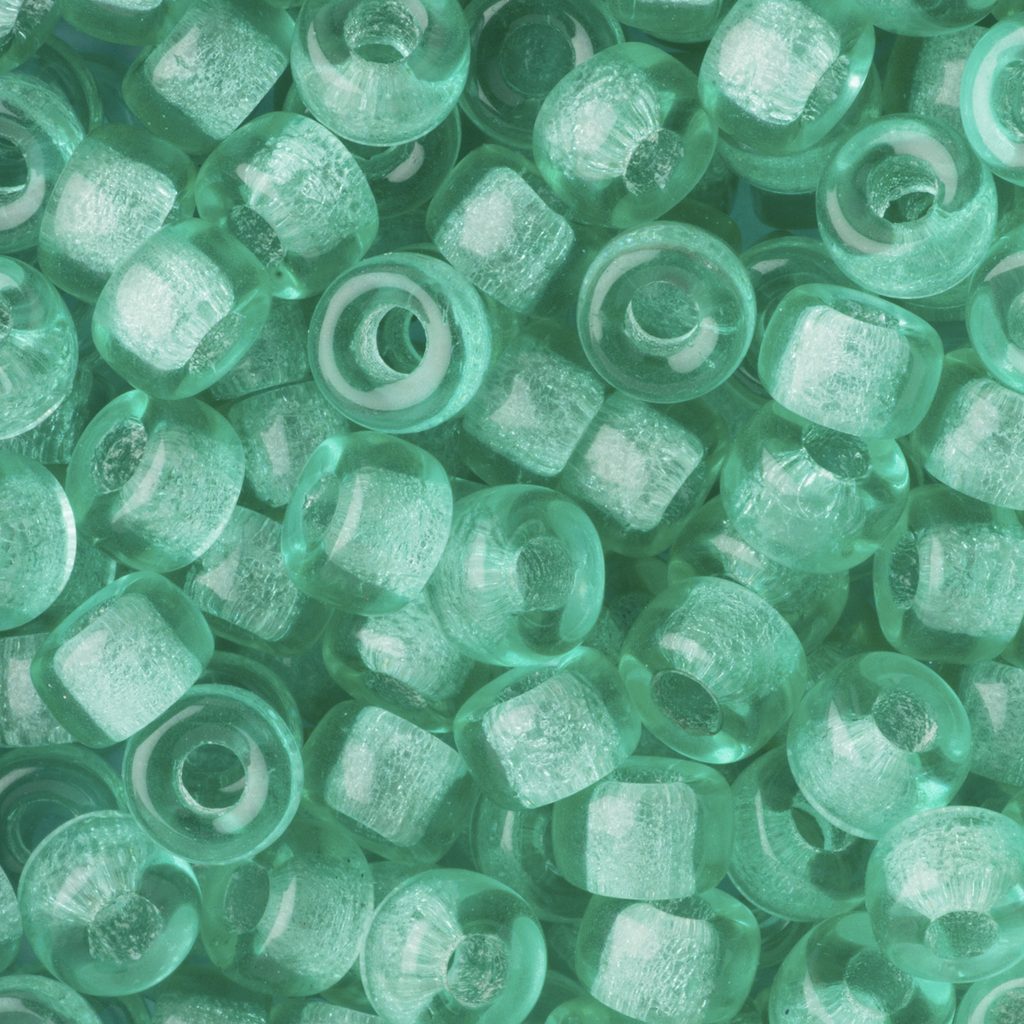 Czech glass large hole beads 6mm Pine Green Opaque Matt