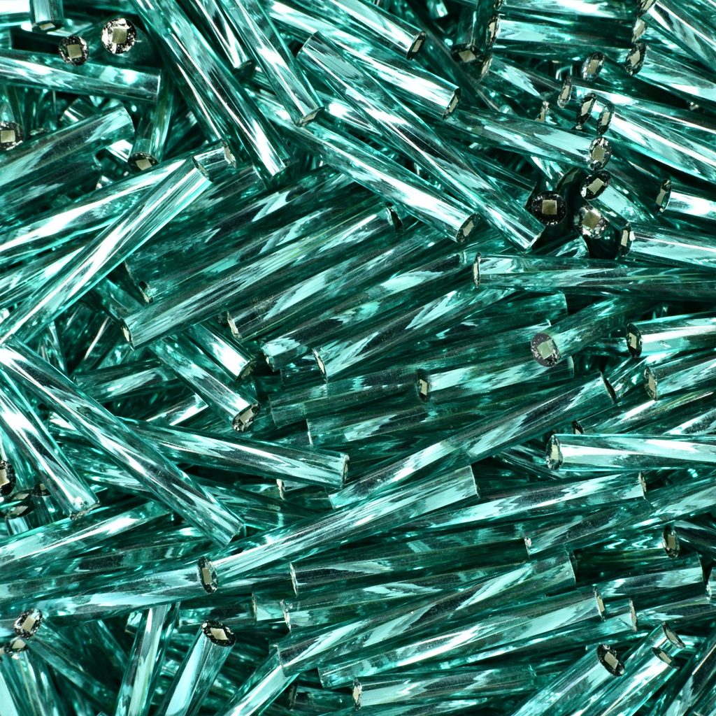 PRECIOSA glass tubes twisted 20mm turquoise Manumi.eu