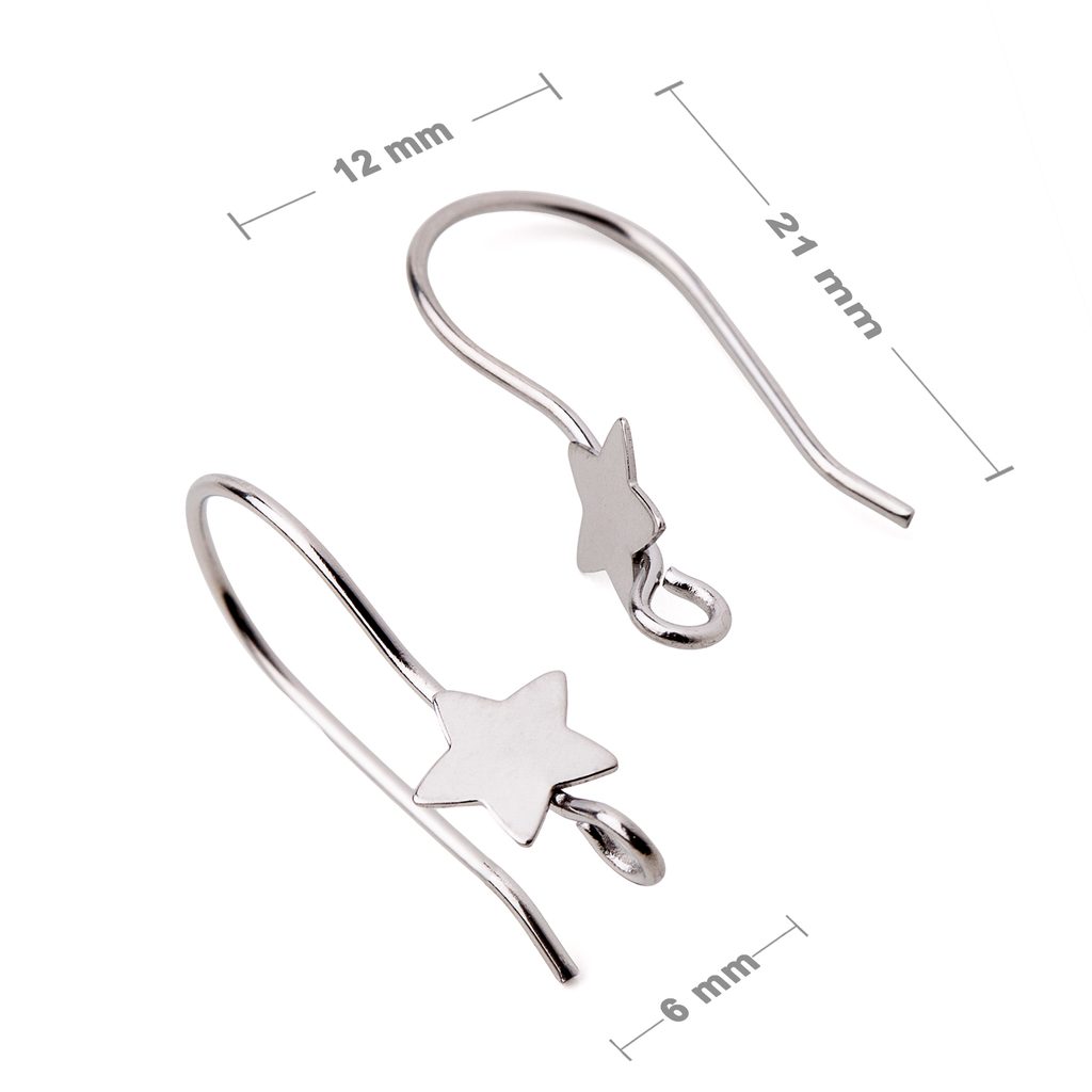 Stainless steel 316L open earring hooks 21x10mm