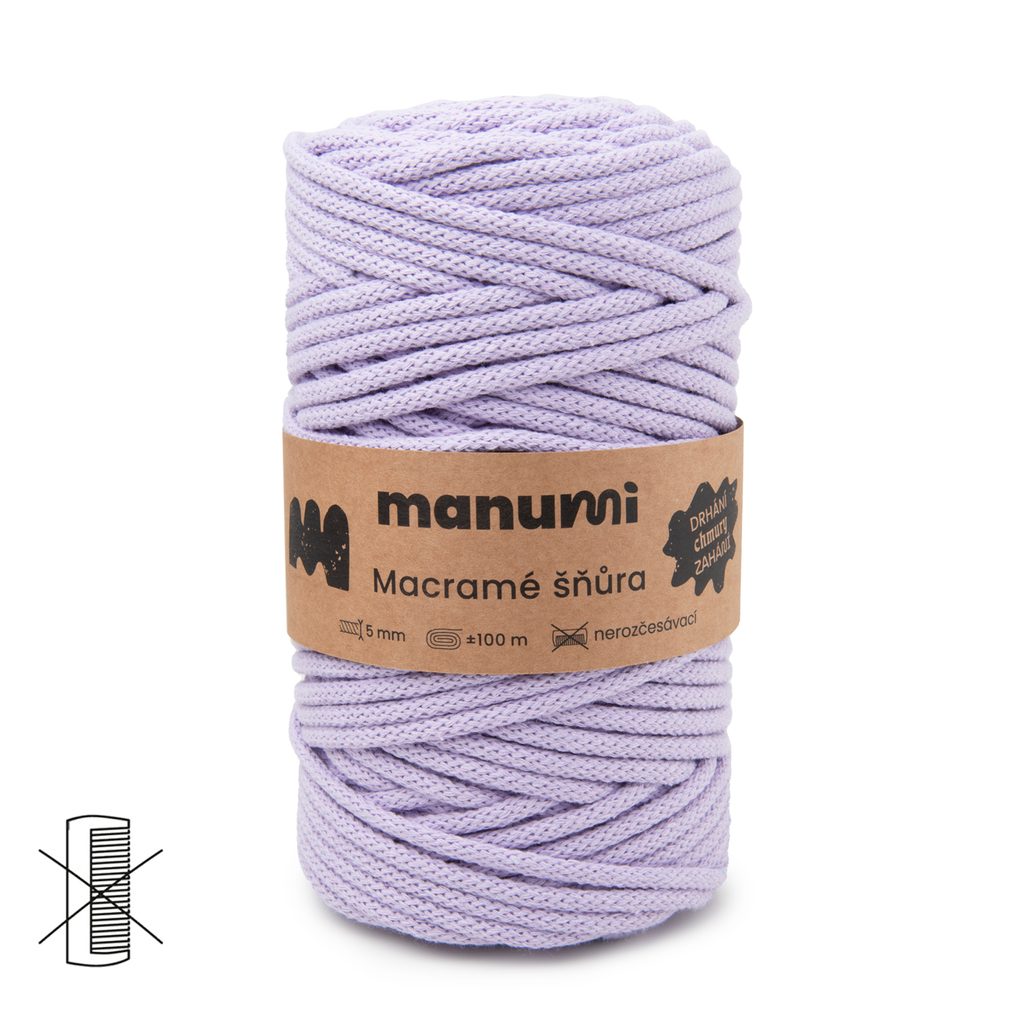 Macramé cord 5mm light purple