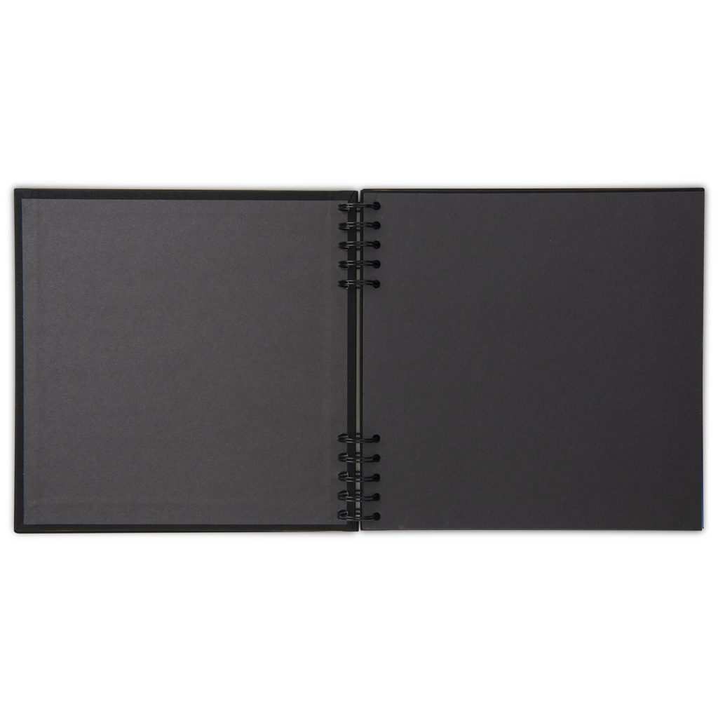 Scrapbookový kroužkový blok na šířku 24 listů 22x22cm v černé barvě 300g/m²  | Manumi.cz | Manumi.cz