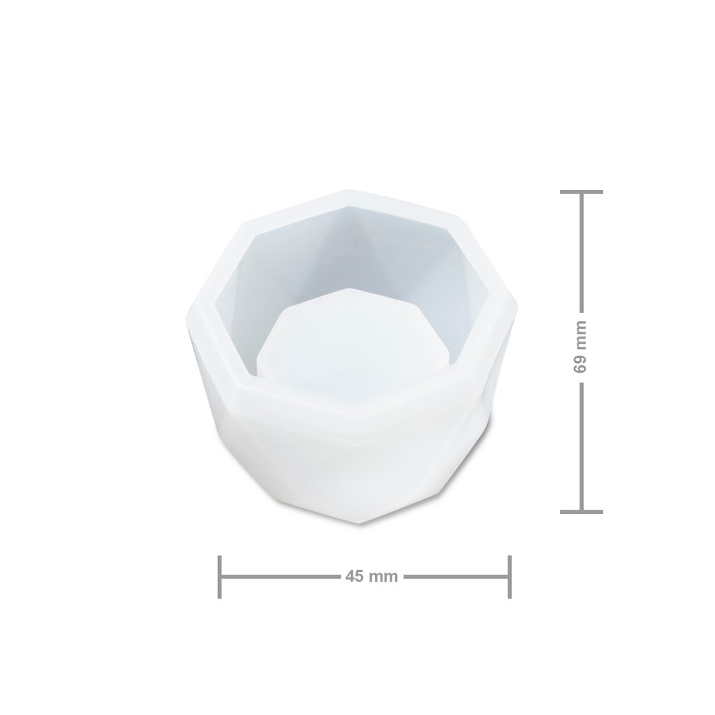 Silikónová forma na odlievanie krištáľovej živice oktogón kvetináč 69x45mm  | Manumi.sk