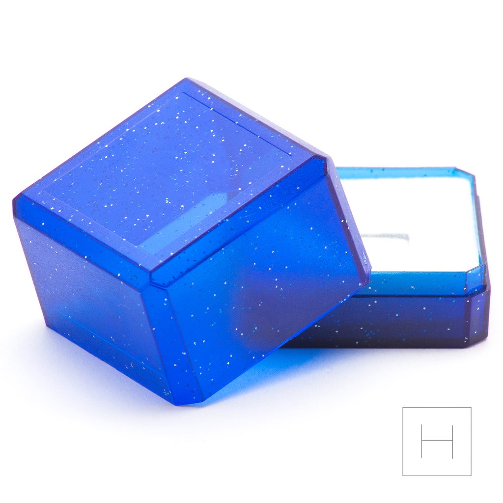 Dárková krabička na šperk modrá 38x38x33mm | Korálky.cz