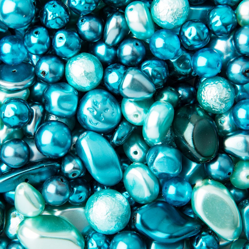 Glass pearls mix turquoise | Manumi.eu