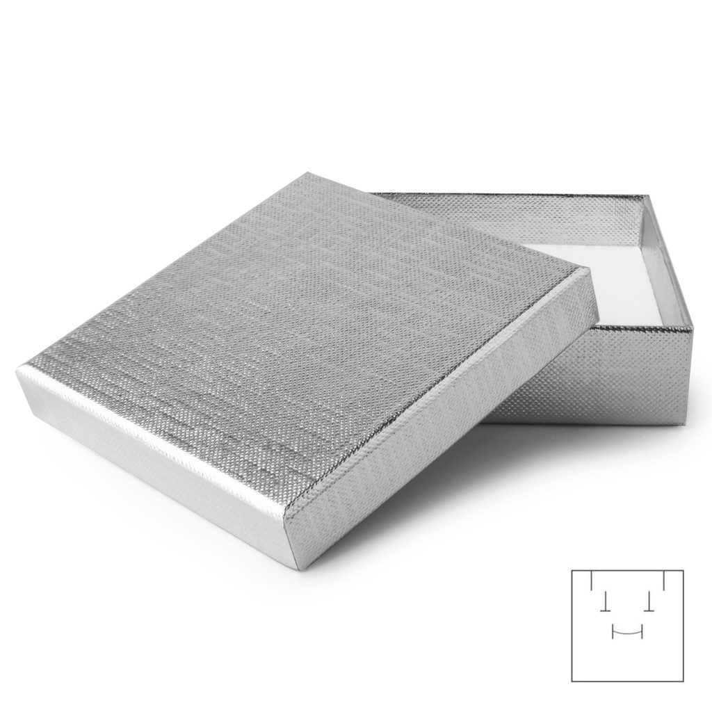 Dárková krabička na šperk stříbrná 85x85x25mm | Manumi.cz