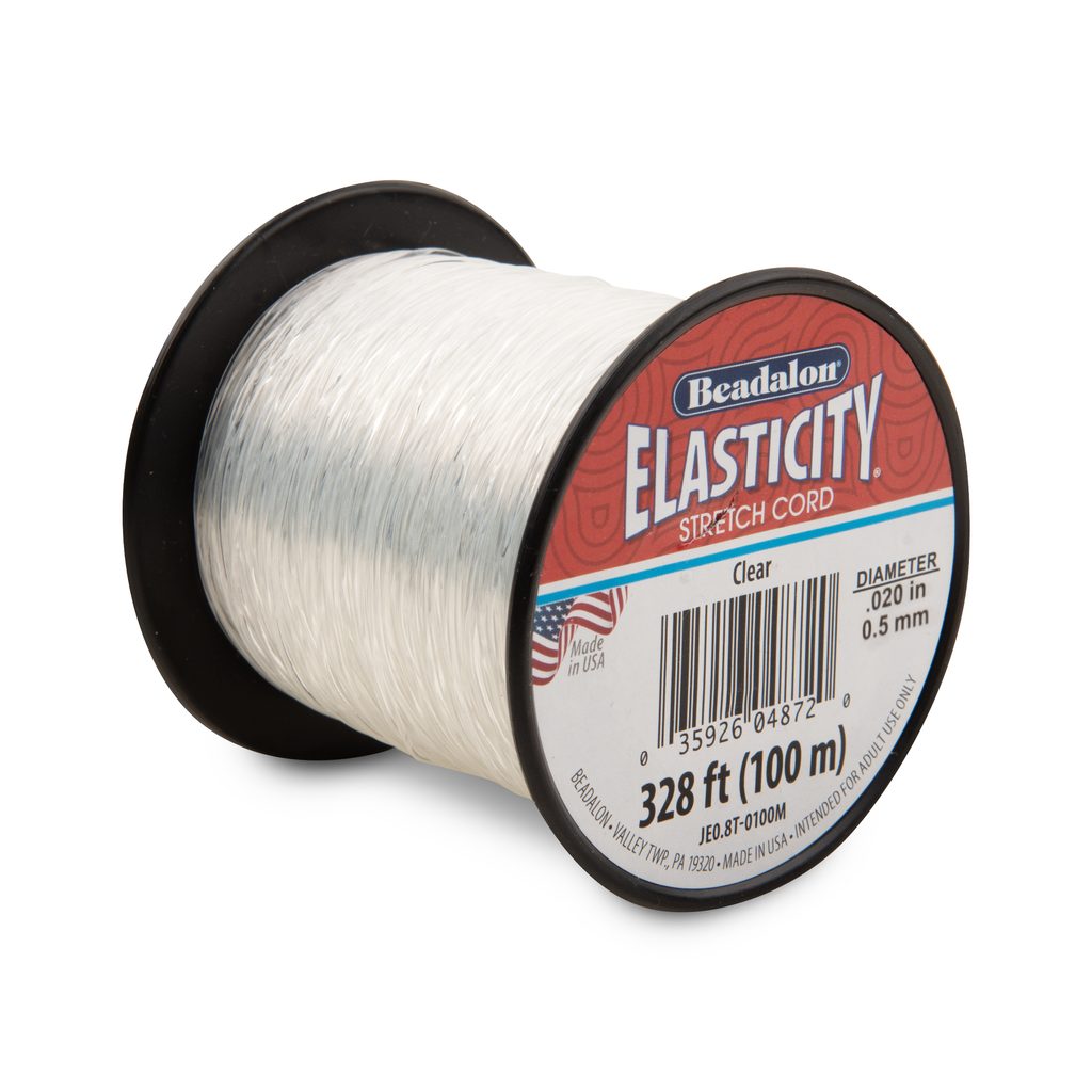 Beadalon Filo Elastico Trasparente Per Bigiotteria - 0,5 Mm X 100 M - Per Bracciali E Collane