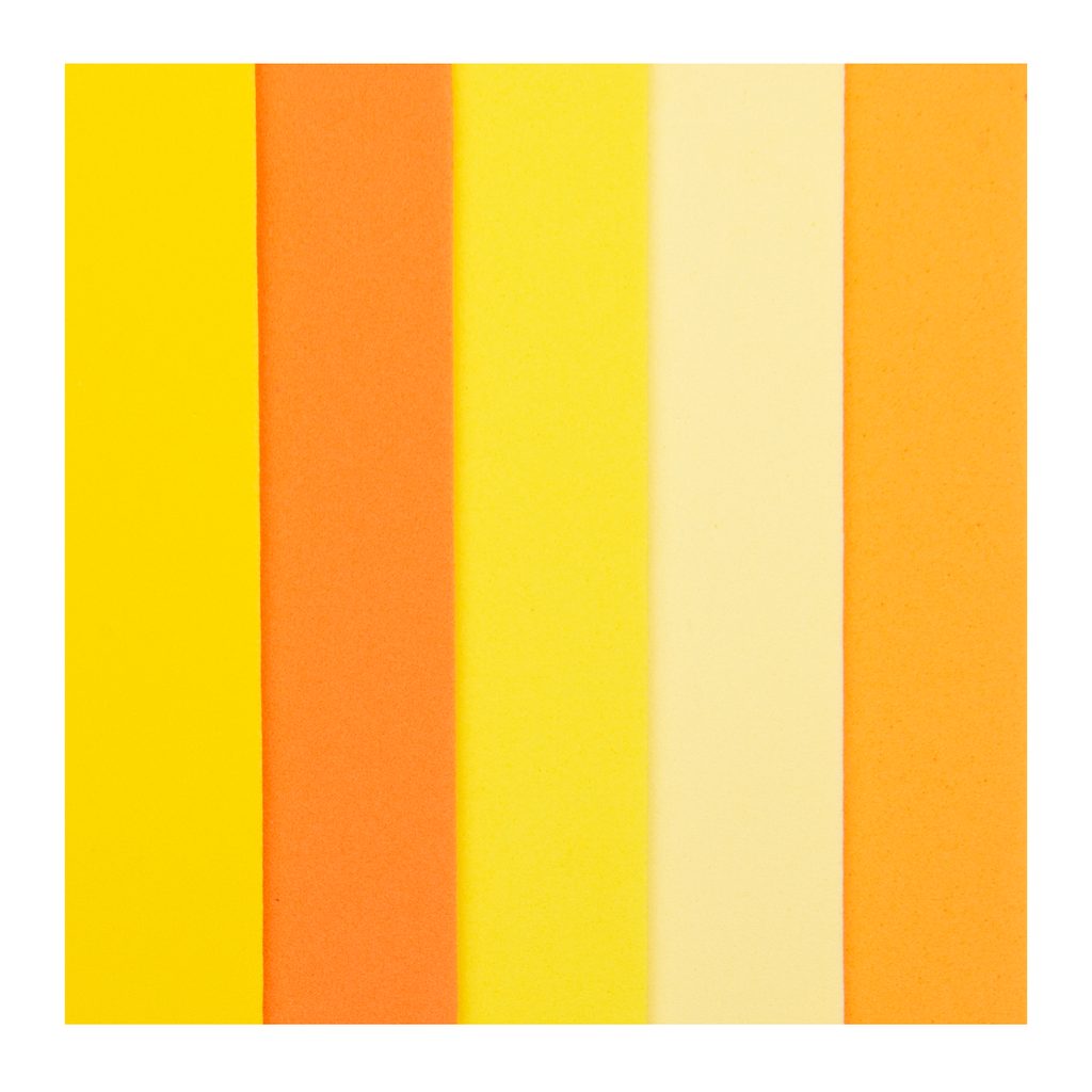 Moosgummi foam rubber 10 sheets shades of yellow