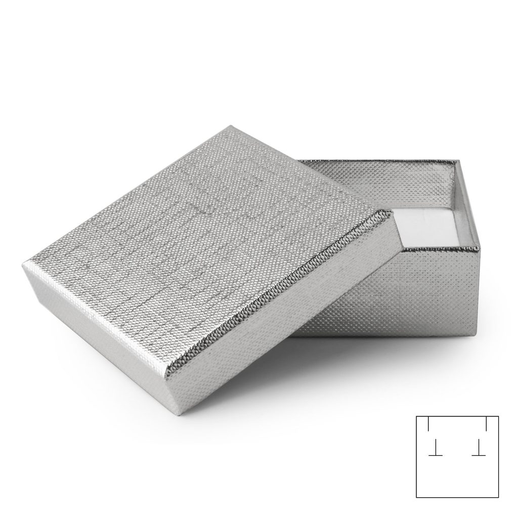 Dárková krabička na šperk stříbrná 65x65x25mm | Korálky.cz