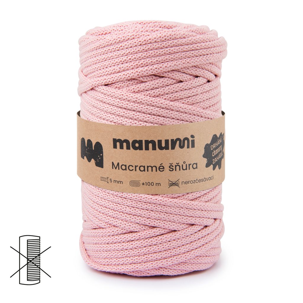 Manumi Macramé cord 5mm dark pink-purple