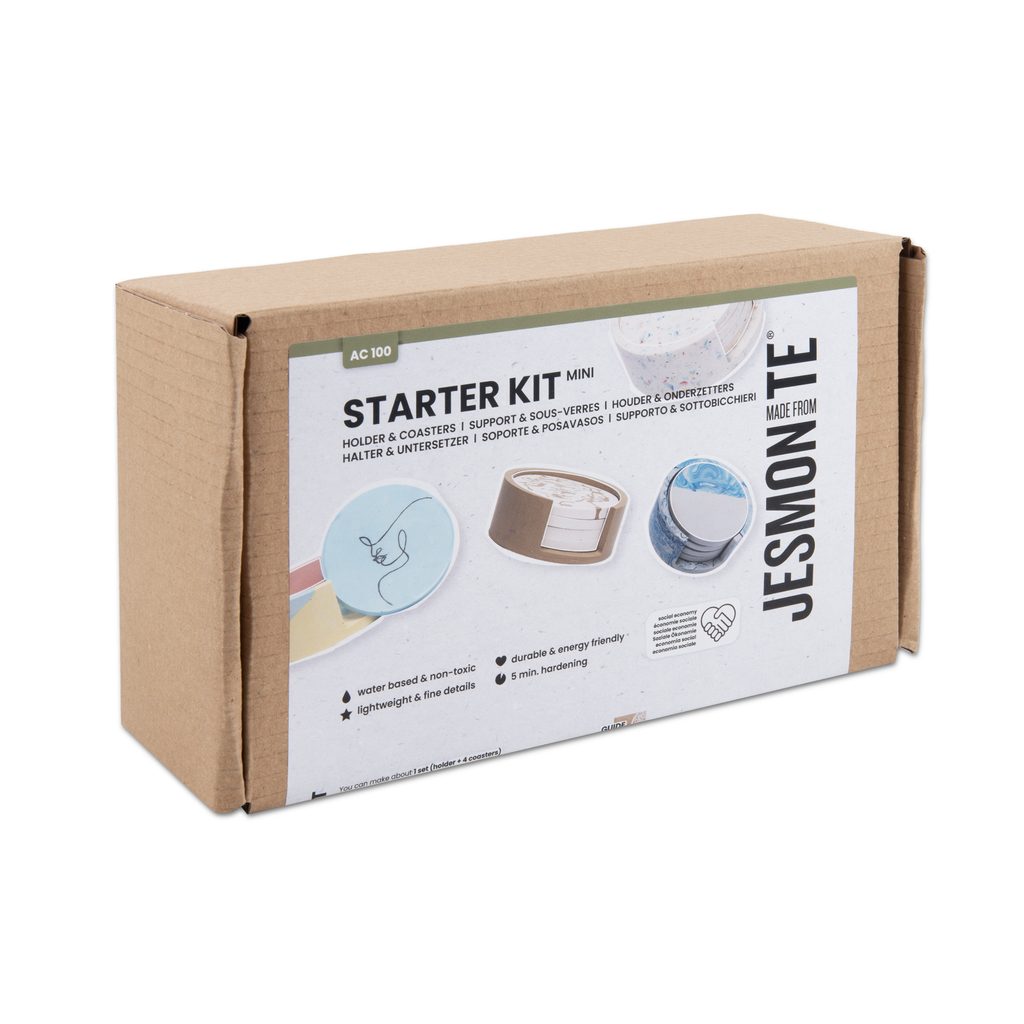 JESMONITE starter kit AC100 for 4 coasters with a stand Manumi.eu