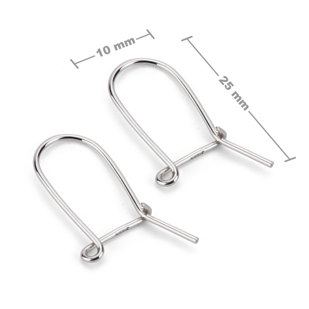 Sterling silver 925 kidney earring hook 25x10mm No.25