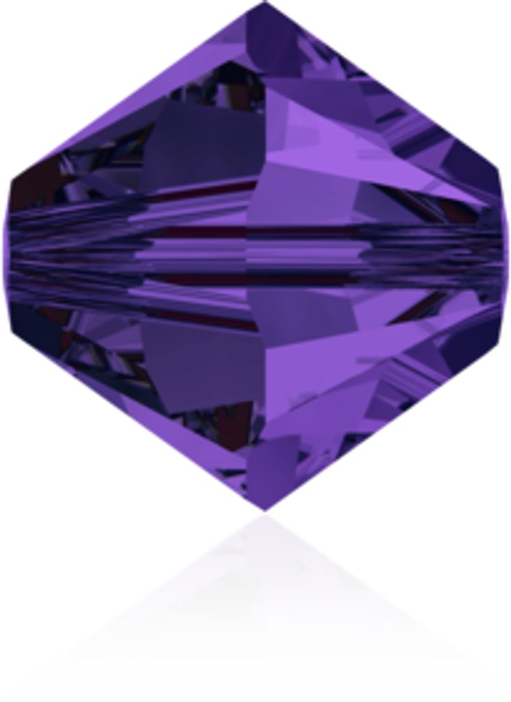 25 Perles Facettées Preciosa 6 Mm Violet Velours - Neuf, Fabrication France