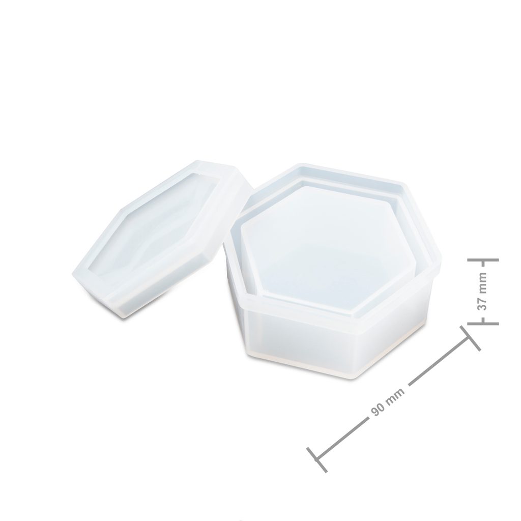 Silikonová forma na odlévání křišťálové pryskyřice krabička hexagon  90x80x37mm | Manumi.cz