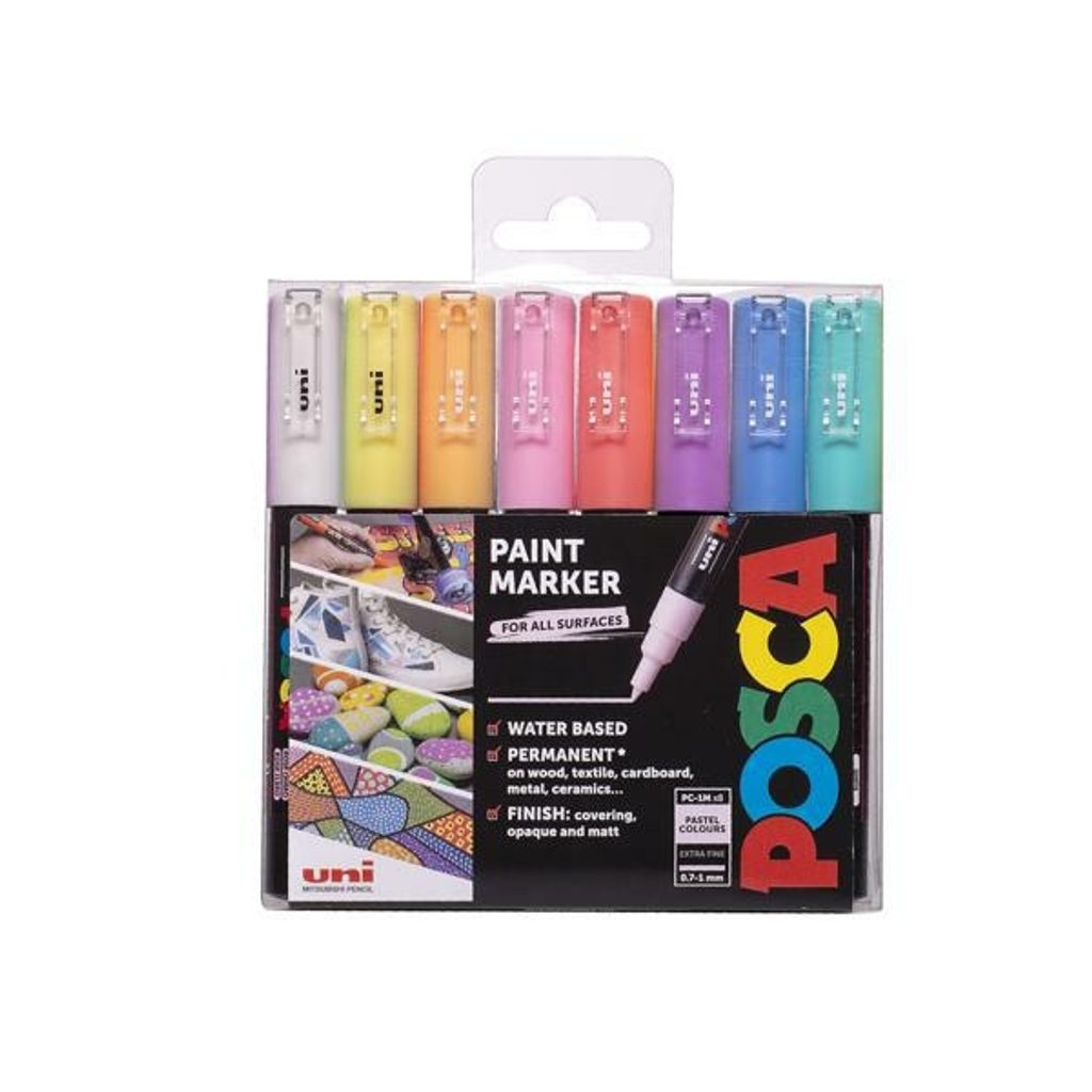 POSCA fixky sada 1M akrylové pastelové farby mix 8ks | Manumi.sk