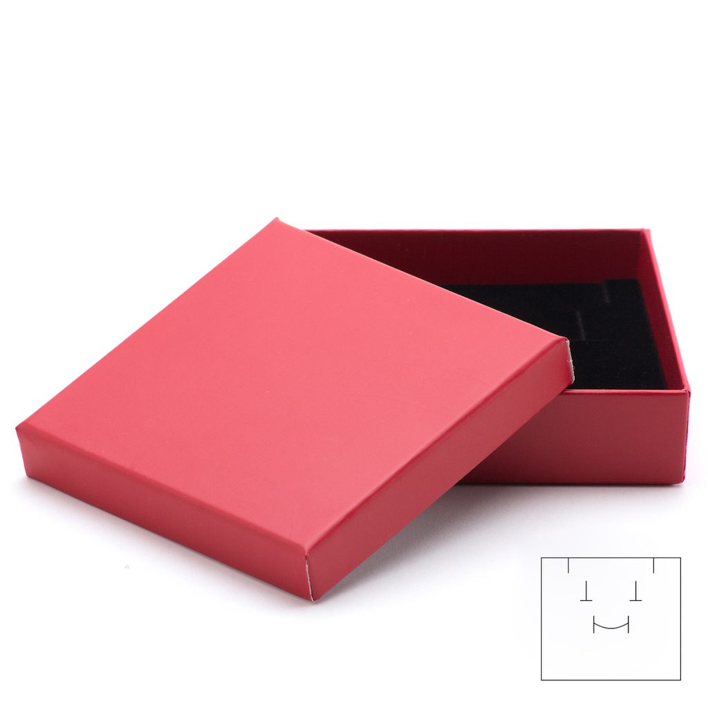 Dárková krabička na šperk červená 83x83x25mm | Manumi.cz