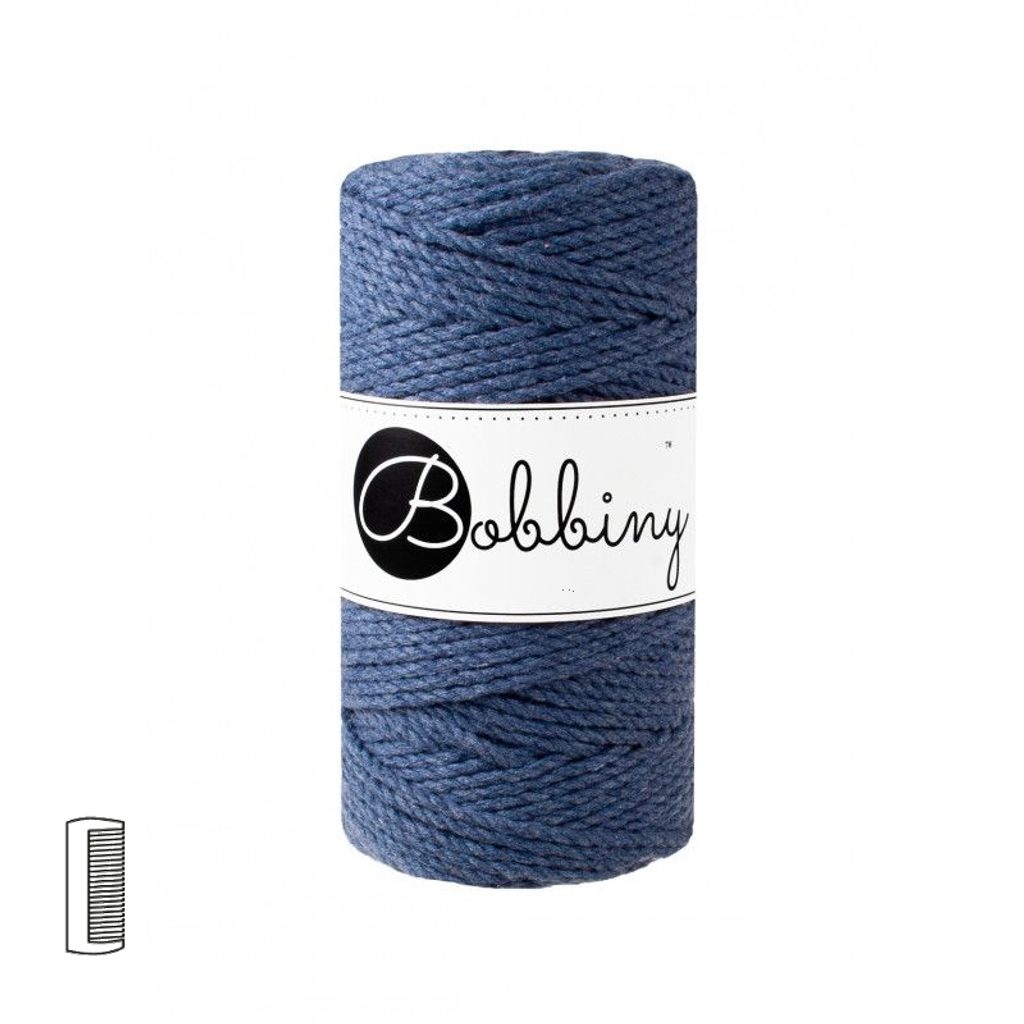 Bobbiny Macramé příze Regular 3PLY 3mm Jeans MANUMI