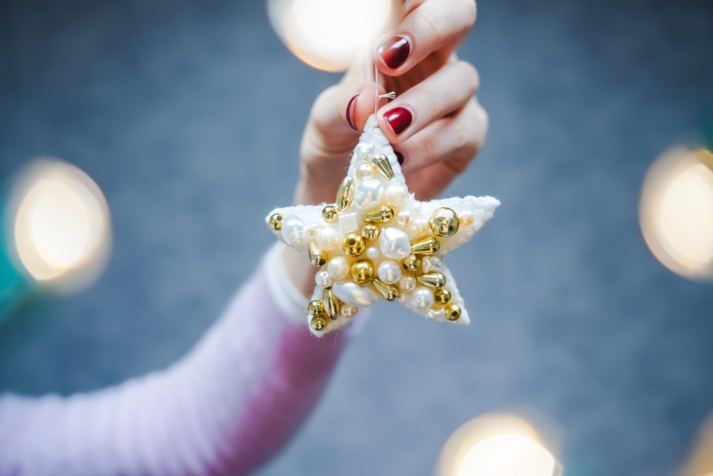 Hvězdička z filcu a korálků