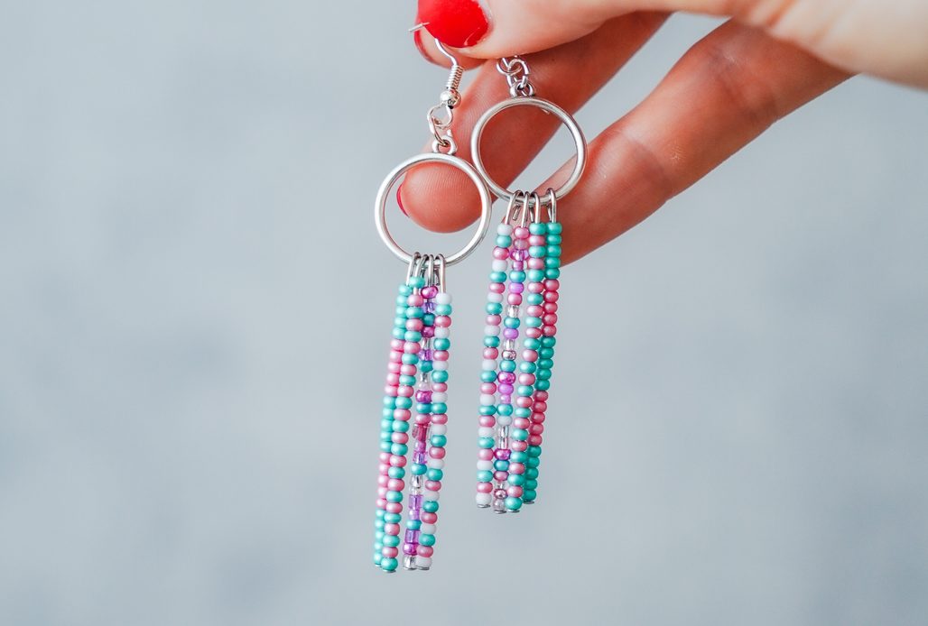 Boho náušnice z rokajlových korálků