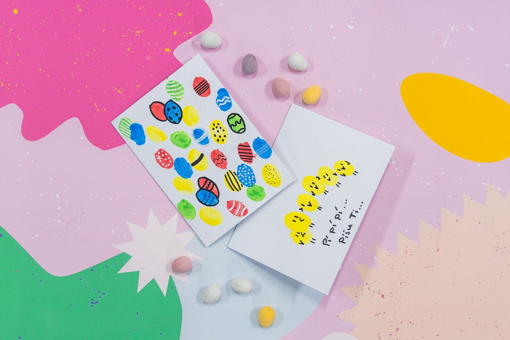 Návod na výrobu přáníčka malovaného prstovými barvami