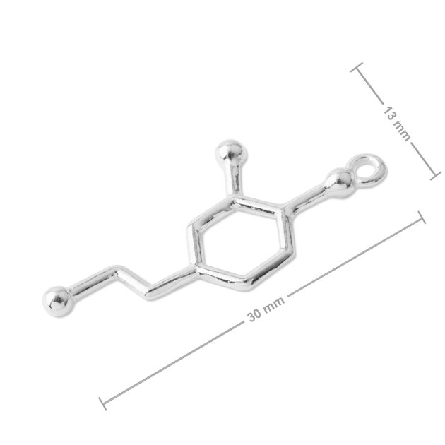 Stříbrný přívěsek chemický vzorec dopamin č.978 | Manumi.cz