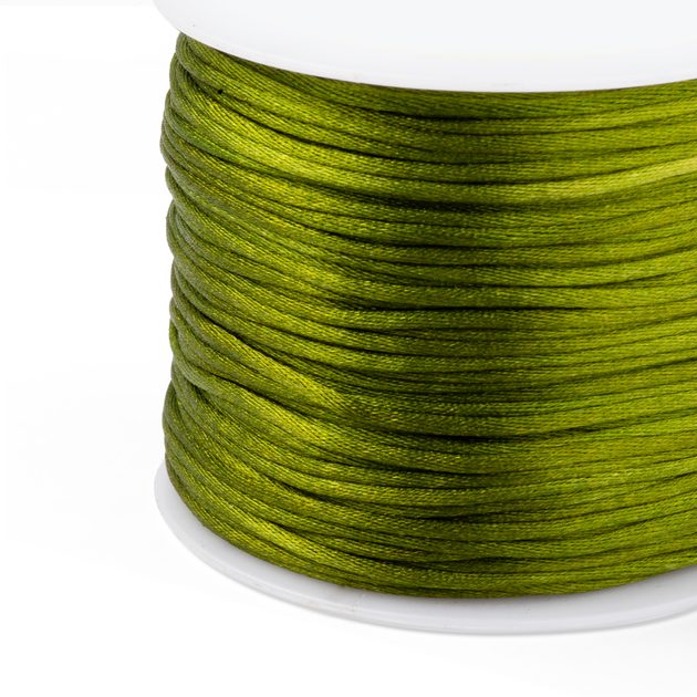 Nylon satin cord 1,5mm/2m Olive Green | Manumi.eu