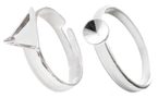 Stříbrné a pozlacené komponenty na prsteny Ag 925/1000
