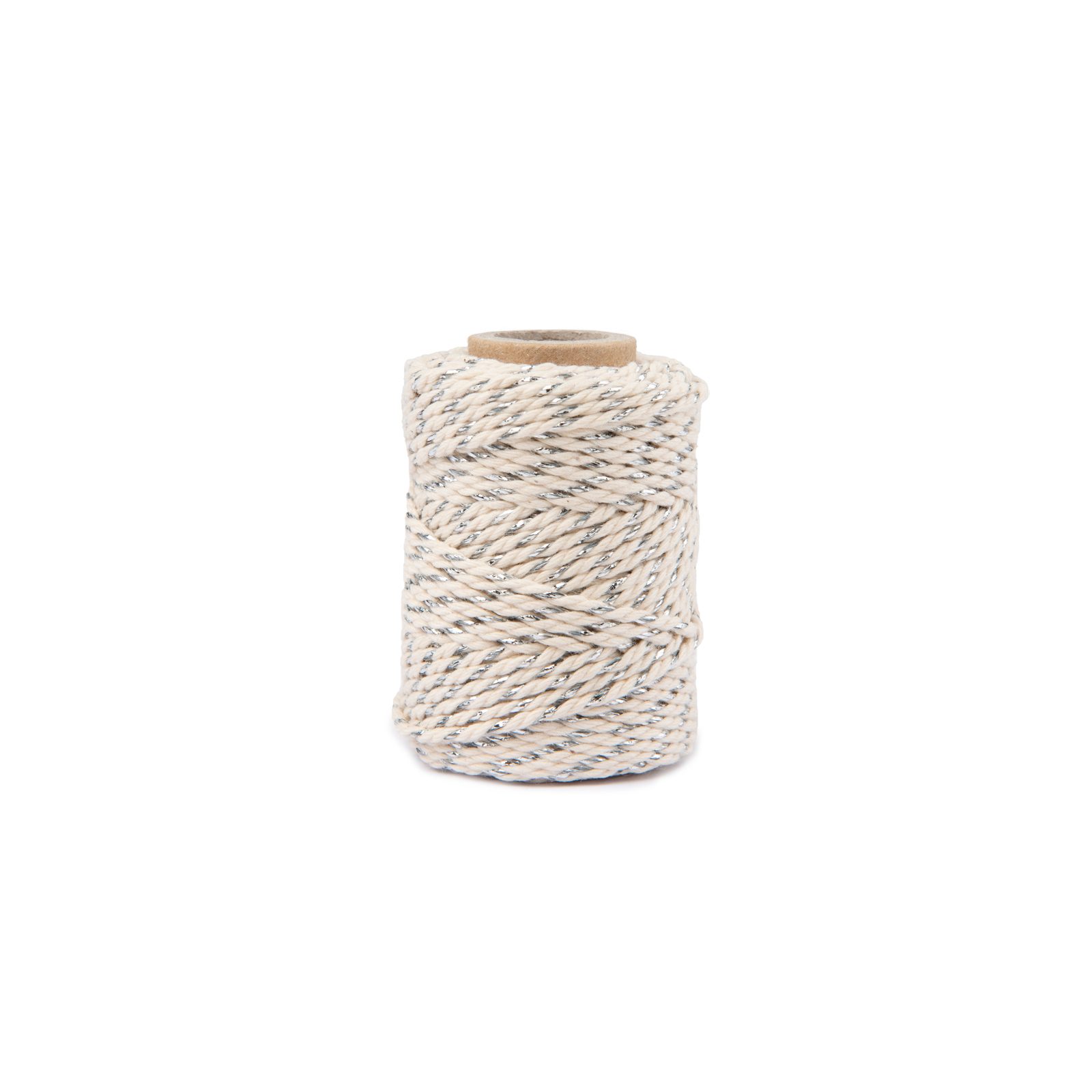 Decorative string 1.5mm natural with fibre in silver colour | Manumi.eu