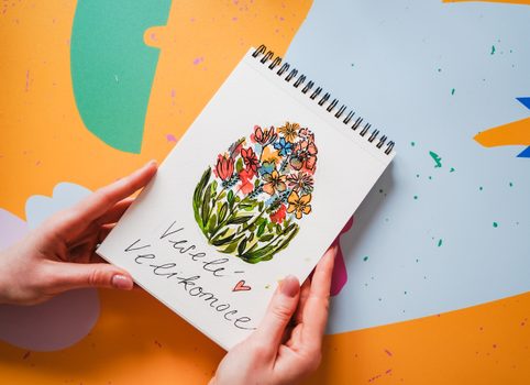 Návod na výrobu velikonočního přání akvarelem