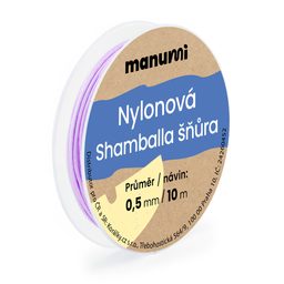 Nylonová šňůrka na Shamballa náramky 0,5 mm/10m světle fialová č. 9