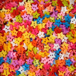 Plastic buttons stars 30pcs colourful