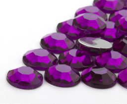 Nalepovací akrylové kameny kulaté 12mm lila