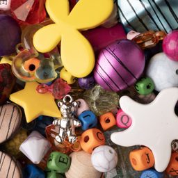 Mix of beads with various designs