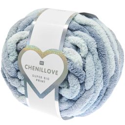 Rico design háčkovacia priadza Chenillove Super Big Print odtieň 004 modrá