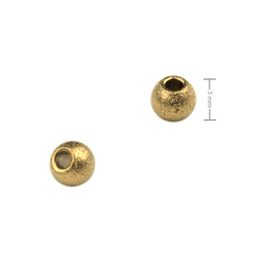 Korálek z chirurgické oceli 3 mm stardust matný v barvě zlata