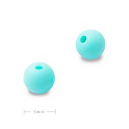 Silicone round beads 9mm Caribbean Blue