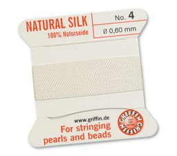 Hedvábná nit s jehlou 0,6 mm/2m bílá