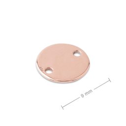 Stříbrný spojovací díl kolečko 9 mm pozlacený 18K růžovým zlatem