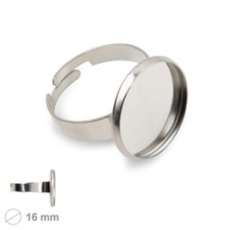 Bižutérne lôžko na prsten s okrúhlou lôžkom 16 mm z chirurgickej ocele